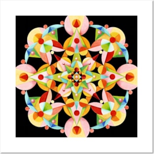 Rainbow Fiesta Mandala Posters and Art